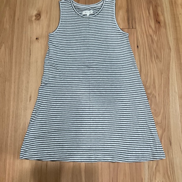 Lou & Grey for Loft Black and Gray Stripe Tank Dress, Size Small - Picture 2 of 7
